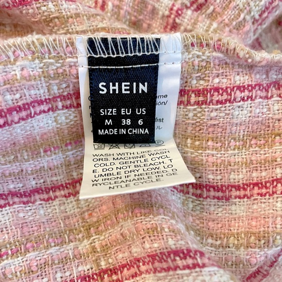 NEW-NEVER WORN! SHEIN Button Front Tweed Overall Dress - Picture 6 of 6